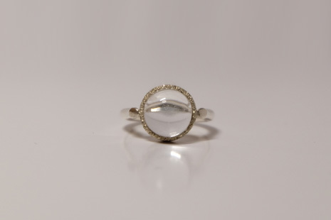 Rock Crystal Bezel Setting Ring